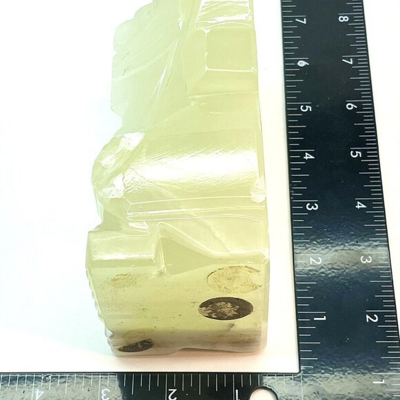 Vintage Hand Carved Onyx TIKI Aztec Mayan God Handmade Lucid Stone Bookend - Picture 10 of 15